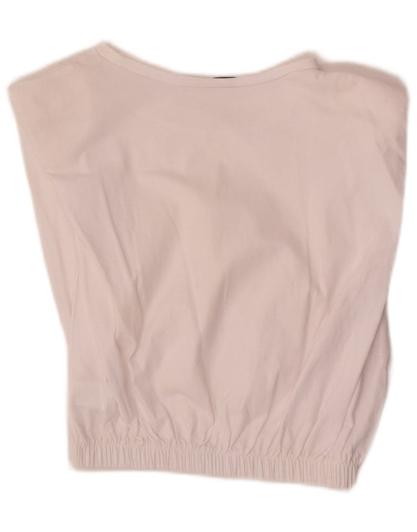 Zara Womens Crop Blouse Top UK 12 Medium White Cotton