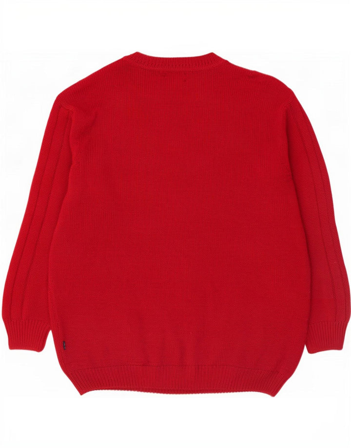 Daniel Hechter Mens Crew Neck Jumper Sweater 4XL Burgundy Wool