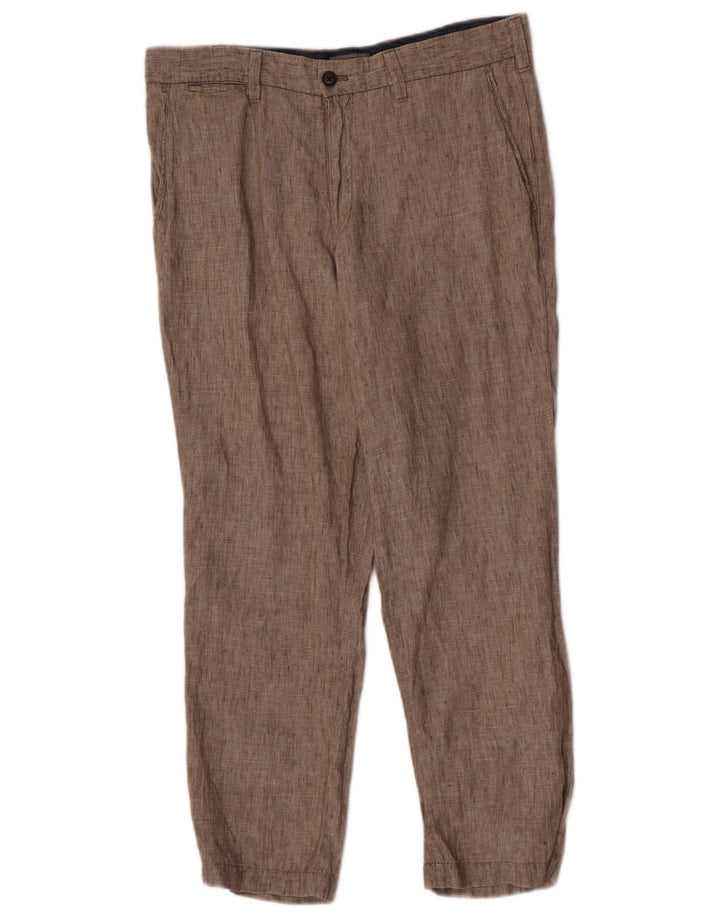 Marks & Spencer Mens Tailored Chino Trousers W34 L29 Beige Linen