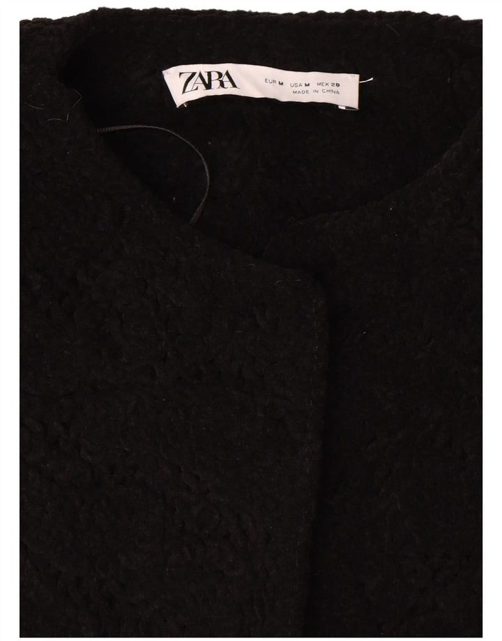 Zara Womens Short Sleeve Oversized Blazer Jacket UK 14 Medium Black