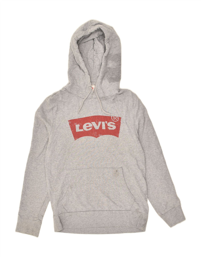 LEVI'S Womens Graphic Hoodie Jumper UK 10 Small Grey Cotton | Vintage Levi's | Thrift | Second-Hand Levi's | Used Clothing | Messina Hembry 