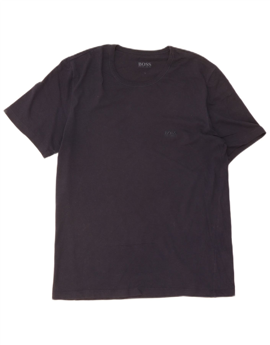 Hugo Boss Mens T-Shirt Top Large Navy Blue Cotton
