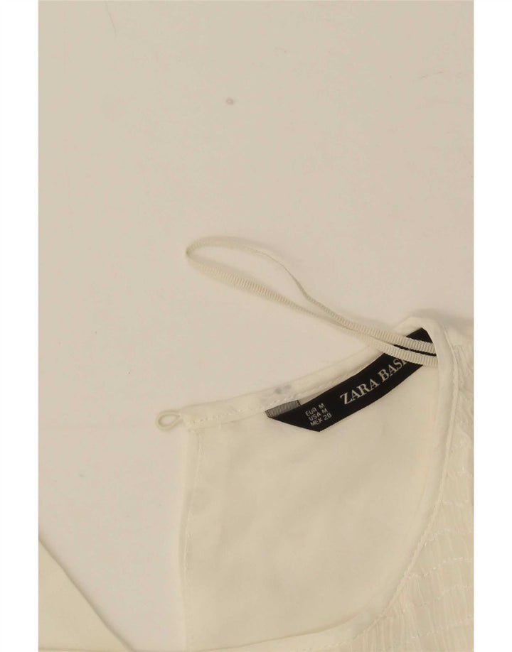 Zara Womens Sleeveless Blouse Top UK 14 Medium Off White