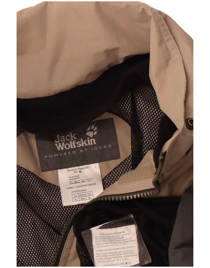 Jack Wolfskin Mens Rain Jacket UK 42 XL Beige Colourblock Polyester