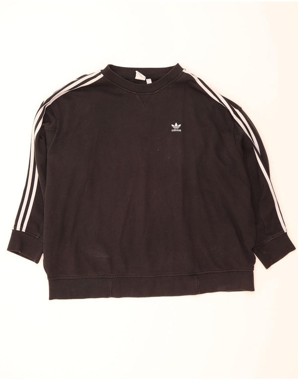 Adidas Womens Oversized Sweatshirt Jumper UK 20/22 XL Black Cotton