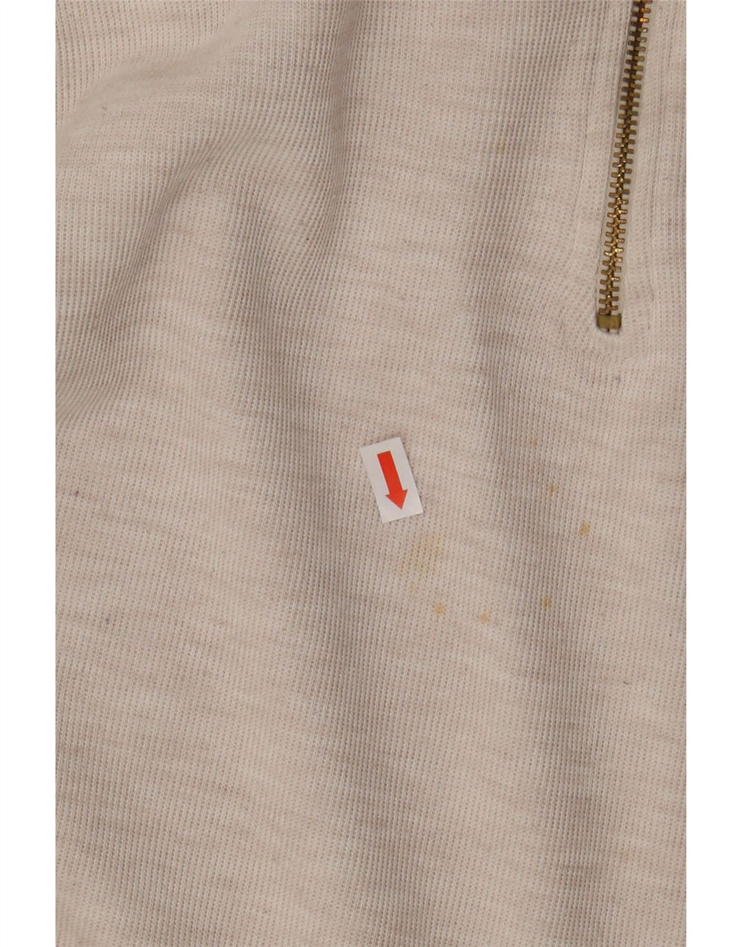 GREENFIELD Mens Oversized Zip Neck Jumper Sweater Medium Beige Vintage Greenfield and Second-Hand Greenfield from Messina Hembry 