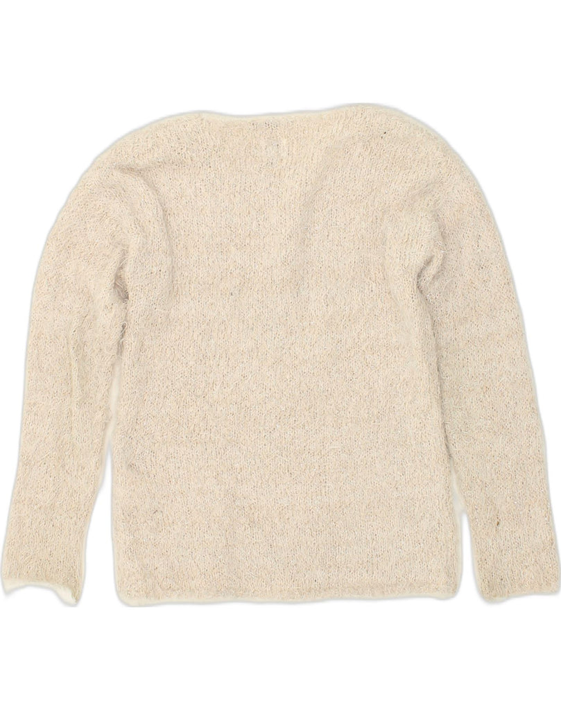 PEPE JEANS Girls Crew Neck Jumper Sweater 9-10 Years Beige Flecked Cotton | Vintage PEPE Jeans | Thrift | Second-Hand PEPE Jeans | Used Clothing | Messina Hembry 