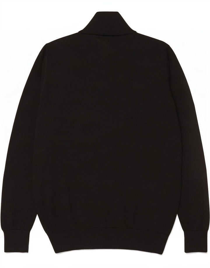 Lyle & Scott Mens Zip Neck Jumper Sweater XL Black Cotton
