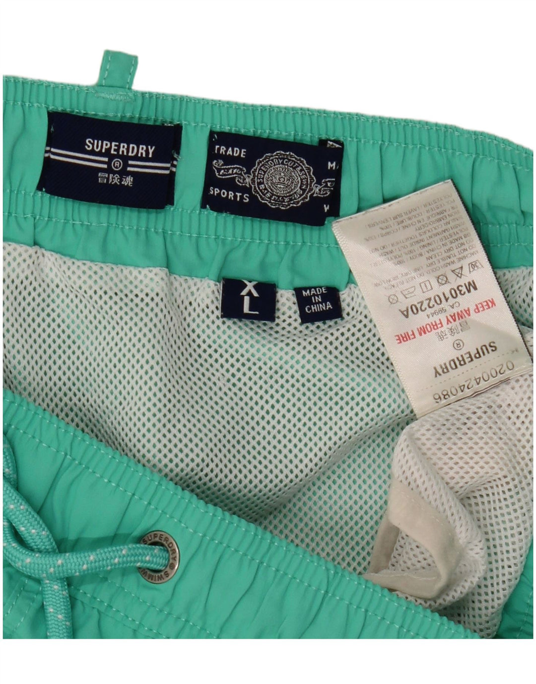 Superdry Mens Graphic Swimming Shorts XL  Green Polyester