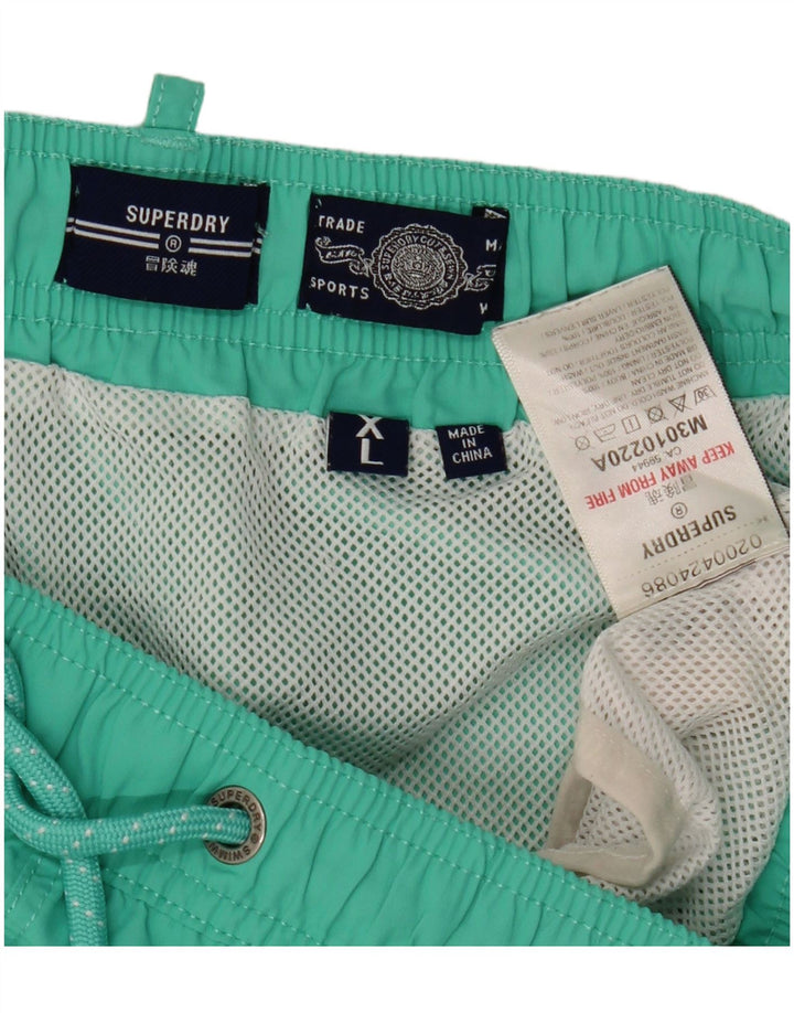 Superdry Mens Graphic Swimming Shorts XL  Green Polyester