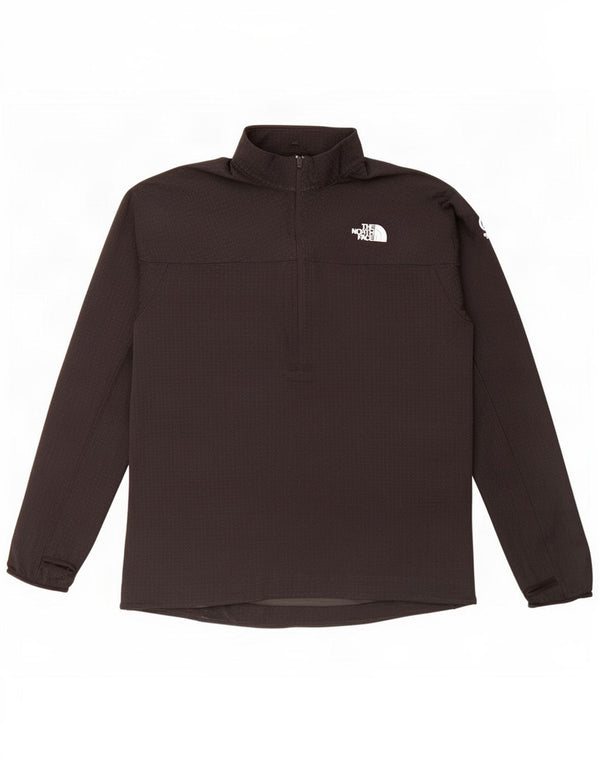 The North Face Mens Zip Neck Pullover Tracksuit Top Large Black Spotted