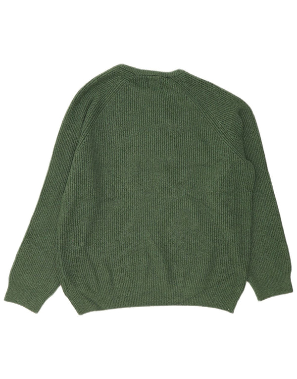 Marks & Spencer Mens Crew Neck Jumper Sweater XL Green Polyamide