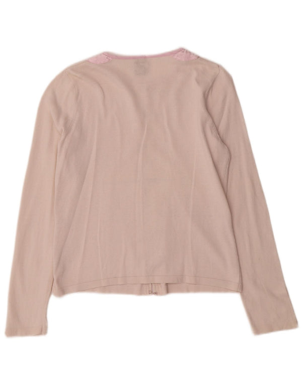 Gap Womens Crop Cardigan Sweater UK 12 Medium Pink Colourblock Cotton