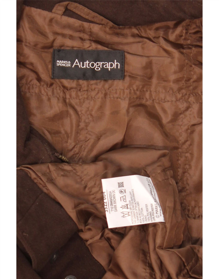 Marks & Spencer Mens Autograph Bomber Jacket UK 42 XL Brown Cotton