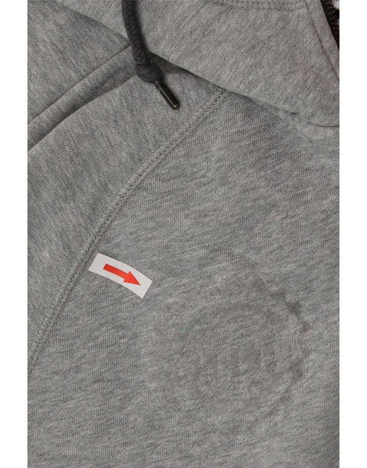 Nike Mens Zip Hoodie Sweater Large Grey Cotton