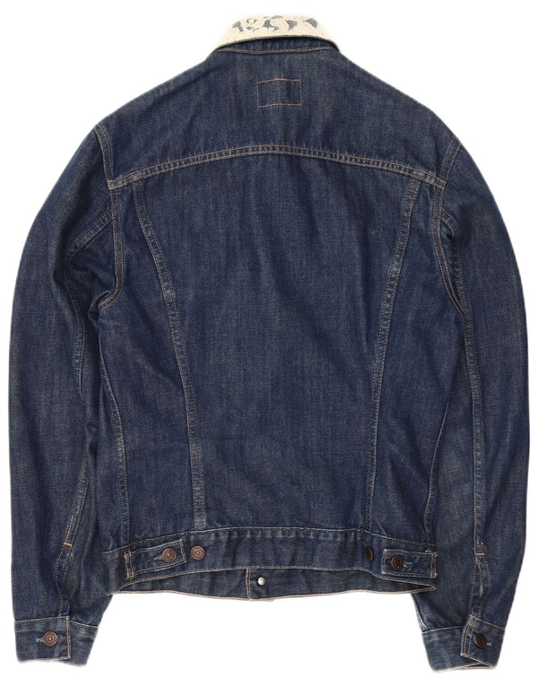 LEVI'S Womens Denim Jacket UK 14 Large Navy Blue Cotton