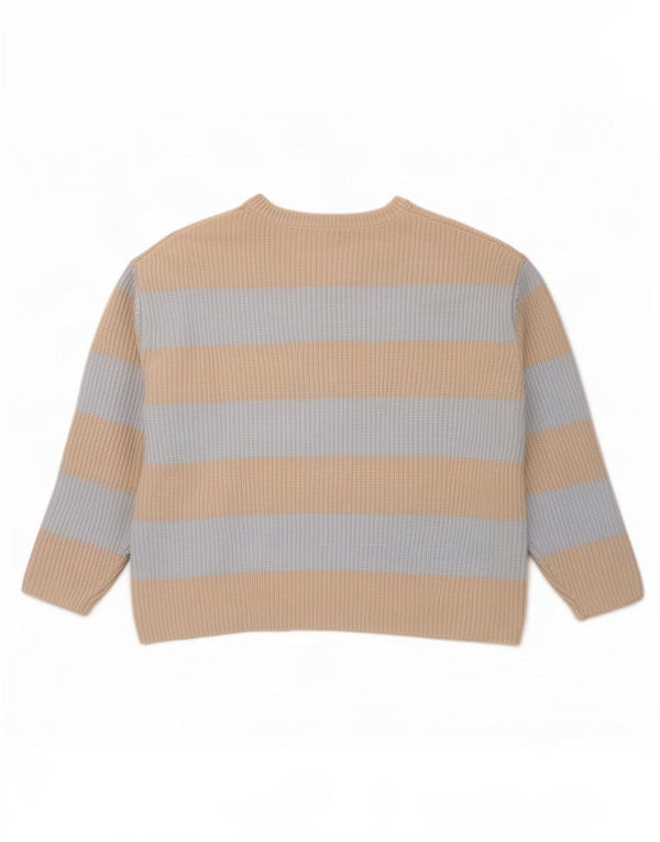 Marks & Spencer Mens Boat Neck Jumper Sweater Large Off White Striped