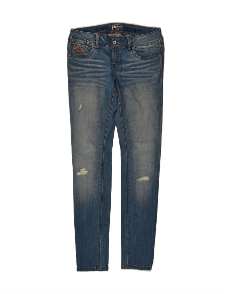 SUPERDRY Womens Distressed Skinny Jeans W28 L32  Blue Vintage Superdry and Second-Hand Superdry from Messina Hembry 