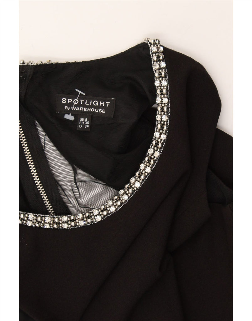 WAREHOUSE Womens Sleeveless A-Line Dress UK 8 Small  Black Polyester Vintage Warehouse and Second-Hand Warehouse from Messina Hembry 