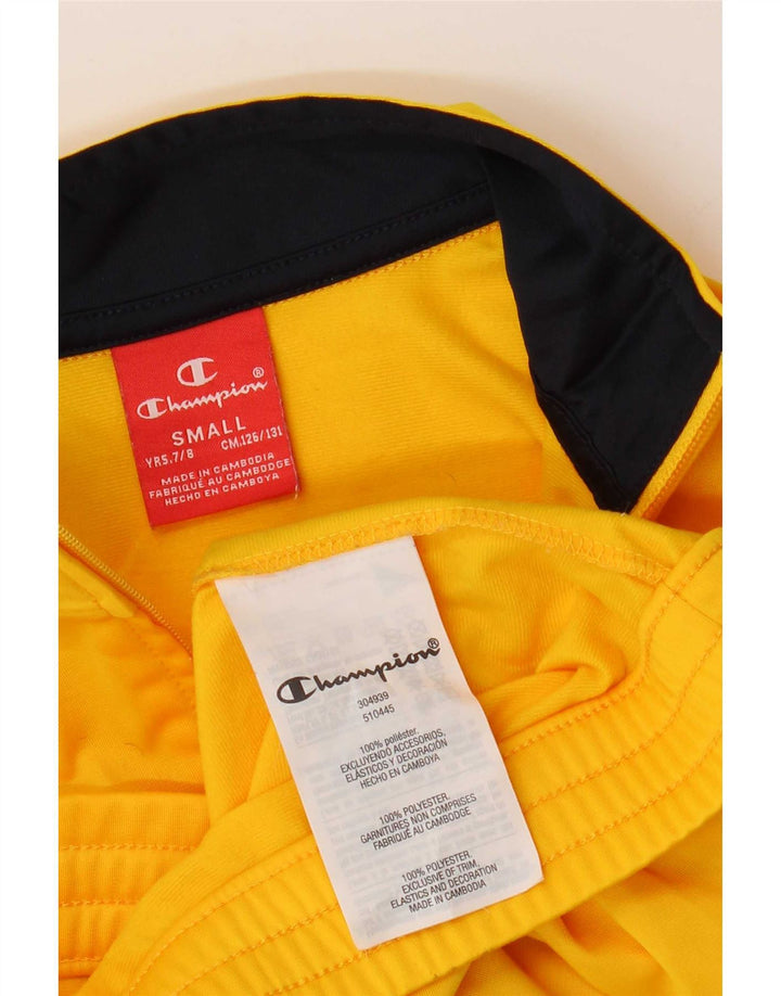 Champion Boys Graphic Tracksuit Top Jacket 7-8 Years Small Yellow Polyester