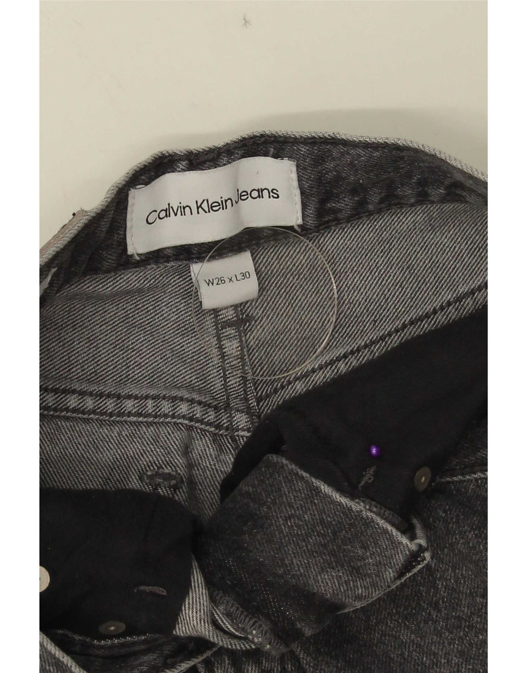 Calvin Klein Womens Wide Leg Jeans W26 L28 Grey