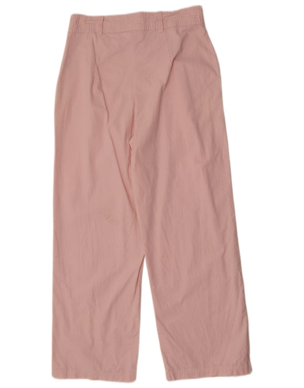 Fila Womens High Waist Wide Leg Casual Trousers Small W30 L28 Pink Cotton