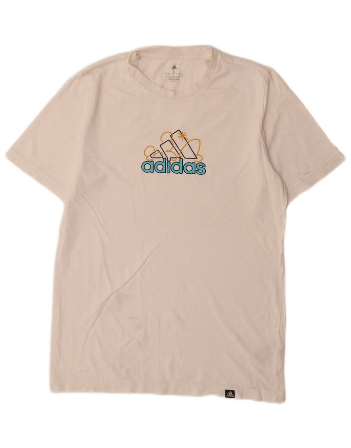 Adidas Mens Graphic T-Shirt Top Small White Cotton
