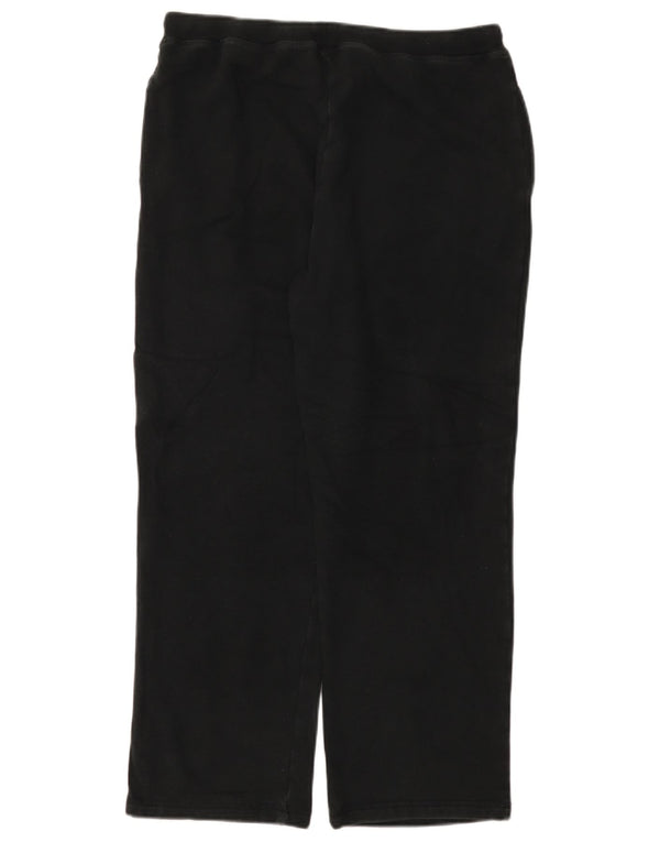 Marks & Spencer Womens Tracksuit Trousers UK 16 Large Black Cotton