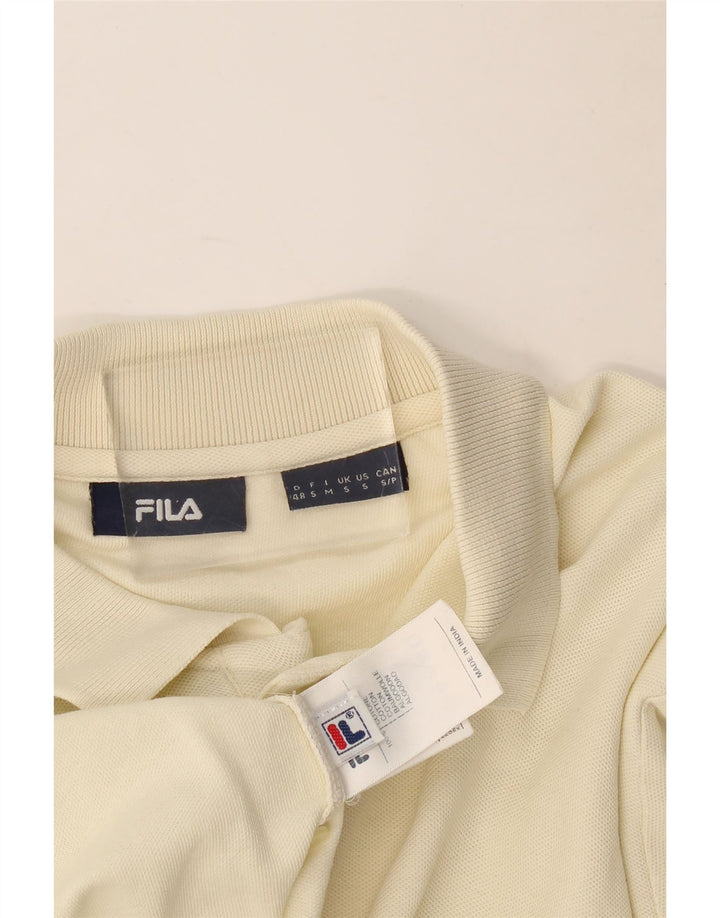 Fila Mens Polo Shirt Small Off White Cotton