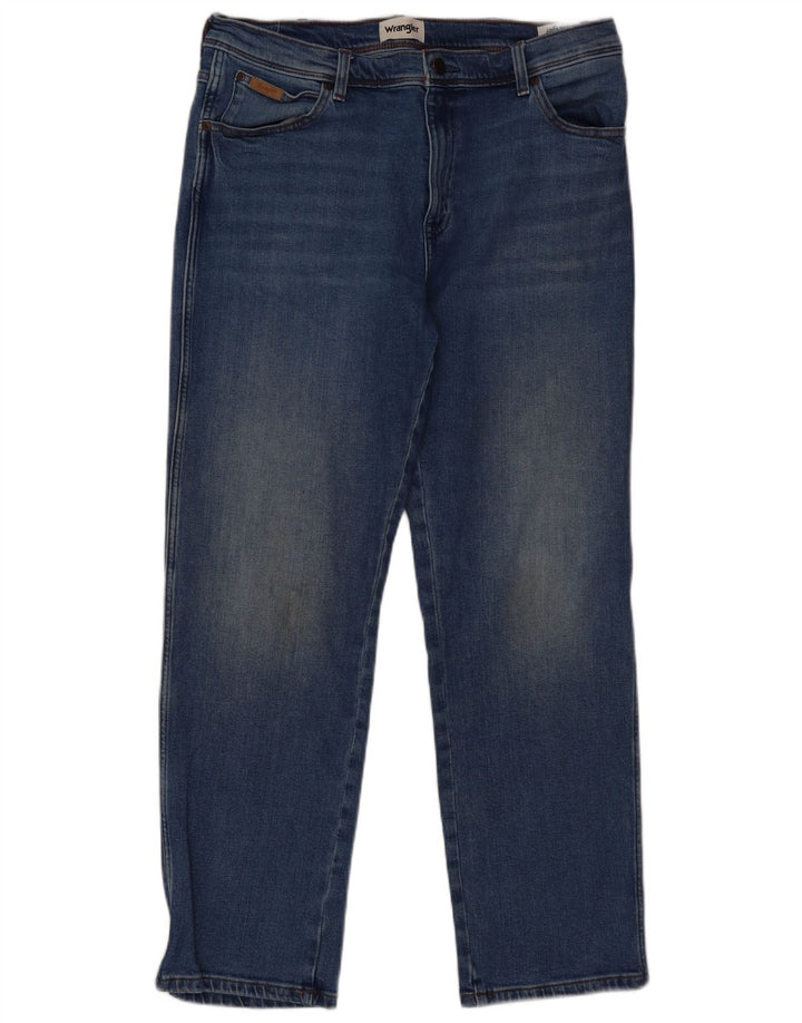 Wrangler Mens Texas Straight Jeans W36 L32 Blue Cotton