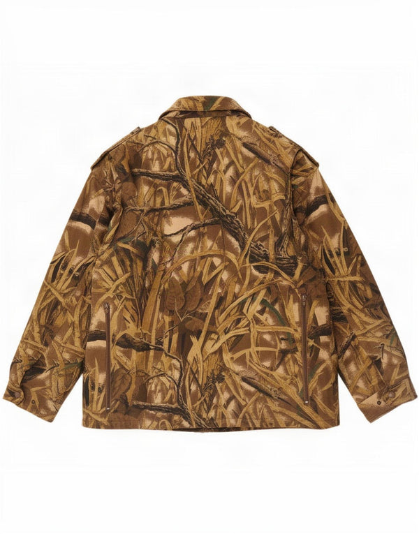 Isla de Piedra Mens Military Jacket UK 42 XL Brown Camouflage Cotton