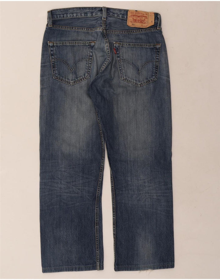 LEVI'S Mens 501 Straight Jeans W32 L26 Blue Cotton