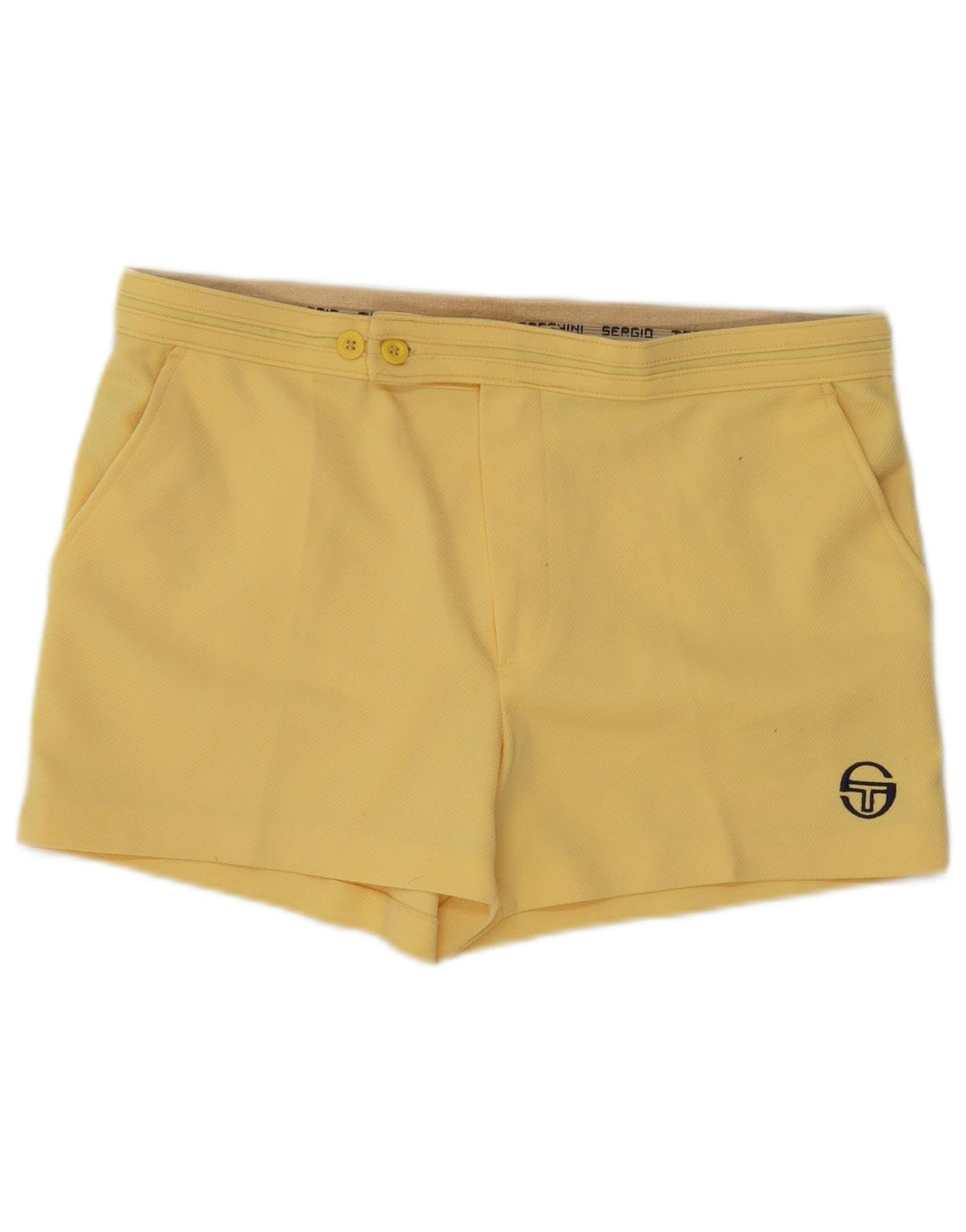 Sergio Tacchini Mens Chino Shorts IT 50 Large W34 Yellow Polyester