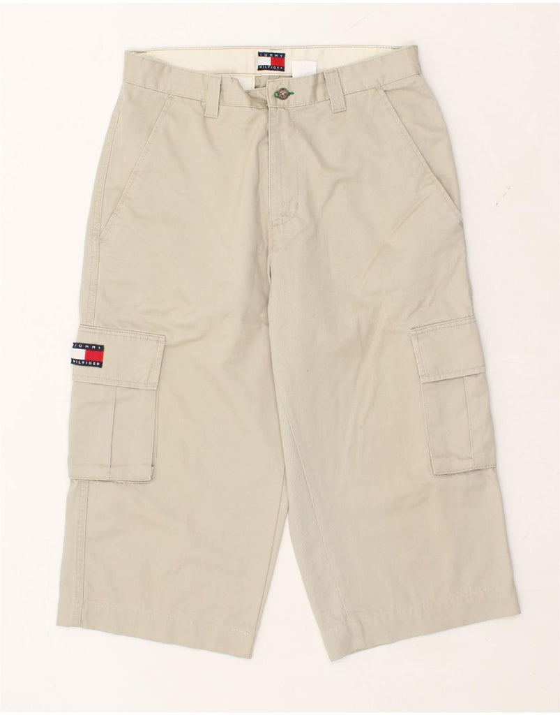 TOMMY HILFIGER Mens Capri Cargo Trousers W33 L20 Beige Cotton | Vintage Tommy Hilfiger | Thrift | Second-Hand Tommy Hilfiger | Used Clothing | Messina Hembry 
