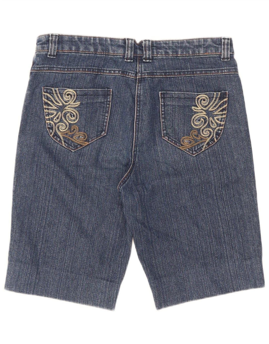 M&Co Womens Denim Shorts UK 12 Medium W32 Blue Cotton