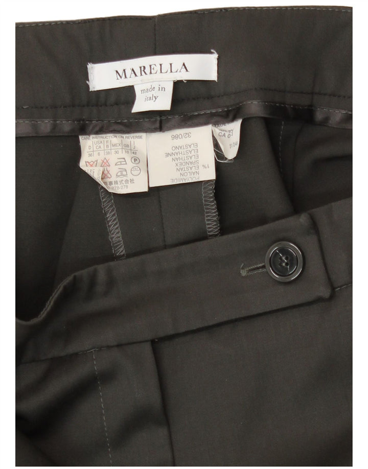 Marella Womens 2 Button 2 Piece Suit UK 10 Small W27 L30 Brown Wool