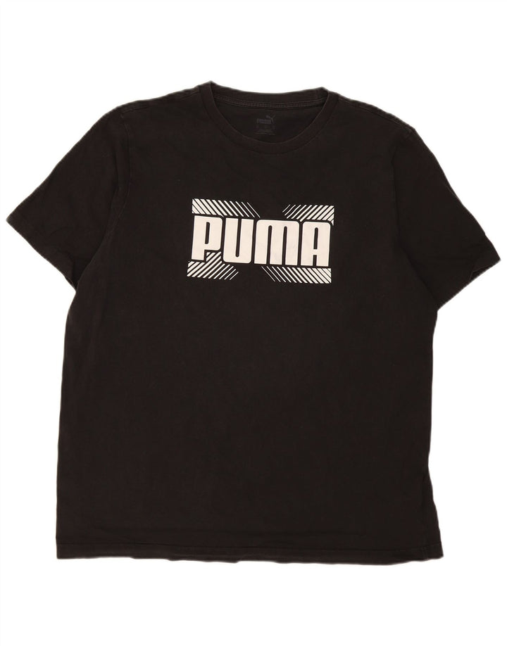 Puma Mens Graphic T-Shirt Top XL Black Cotton