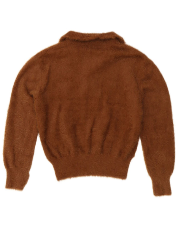 Zara Girls Polo Neck Jumper Sweater 12-13 Years Large Brown Nylon