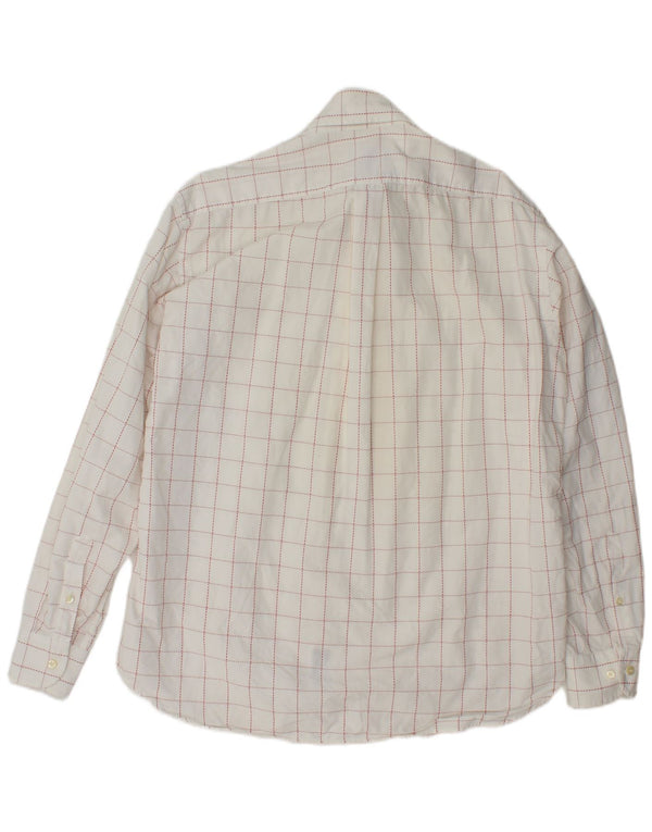 Brooksfield Mens Shirt Size 41 Large White Check Cotton
