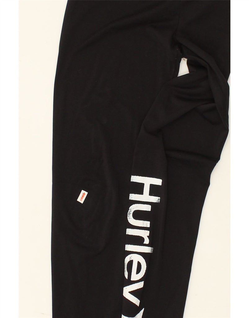 HURLEY Womens Graphic Leggings UK 12 Medium Black Polyester | Vintage Hurley | Thrift | Second-Hand Hurley | Used Clothing | Messina Hembry 