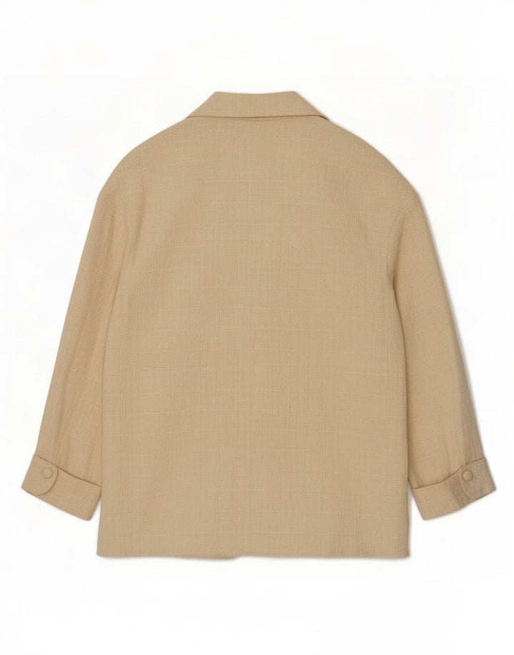 Zara Womens Oversized Double Breasted Blazer Jacket UK 10 Small Beige