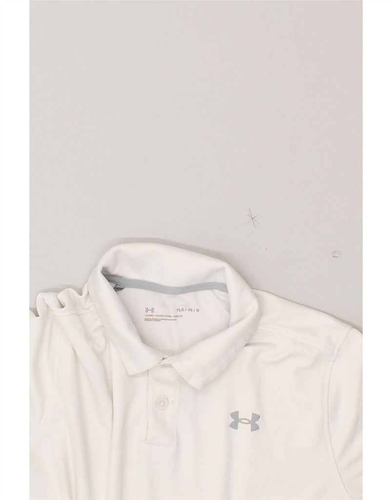 UNDER ARMOUR Boys Polo Shirt 11-12 Years Large  White Polyester Vintage Under Armour and Second-Hand Under Armour from Messina Hembry 