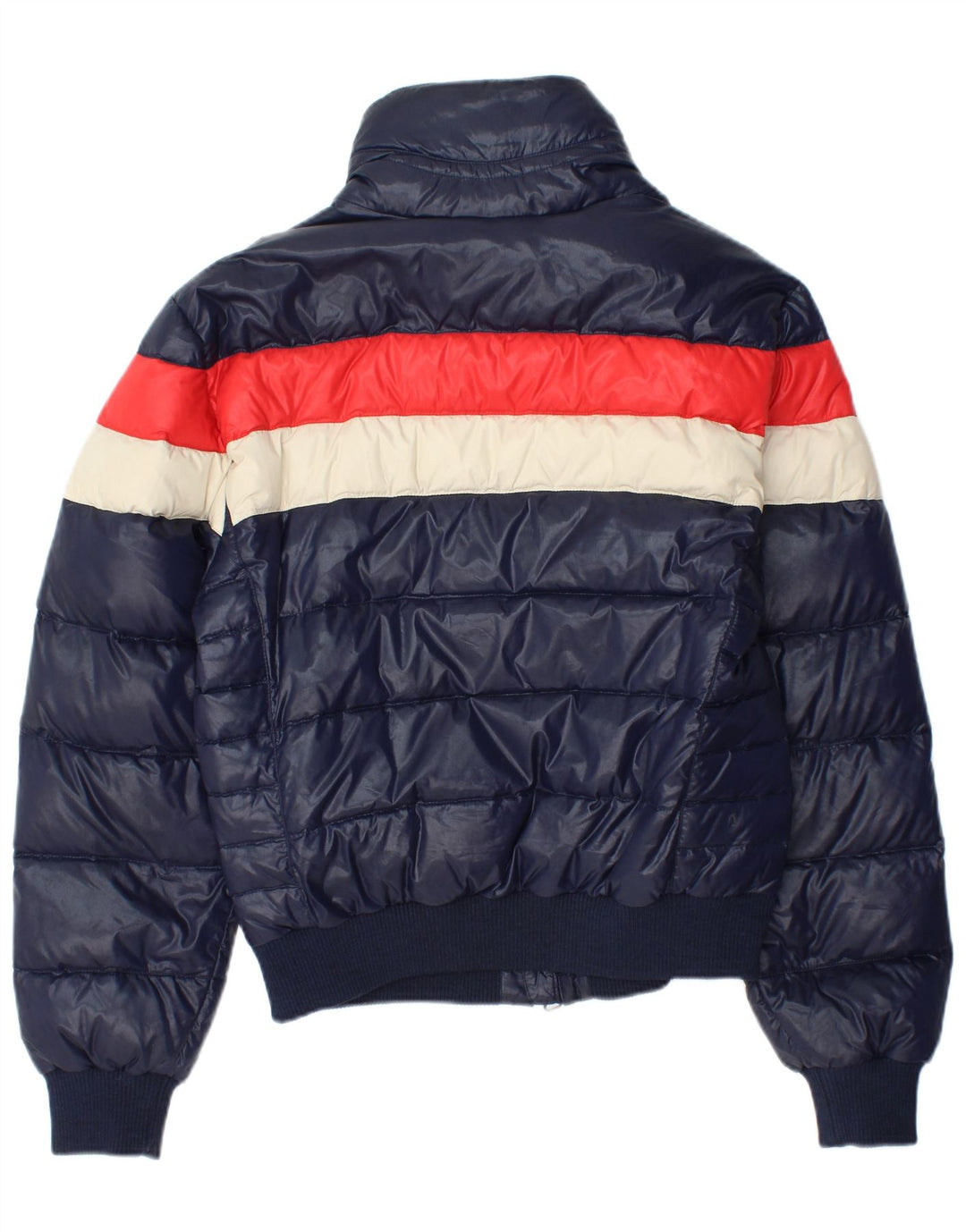 Crust Mens Bomber Padded Jacket UK 38 Medium Navy Blue Colourblock