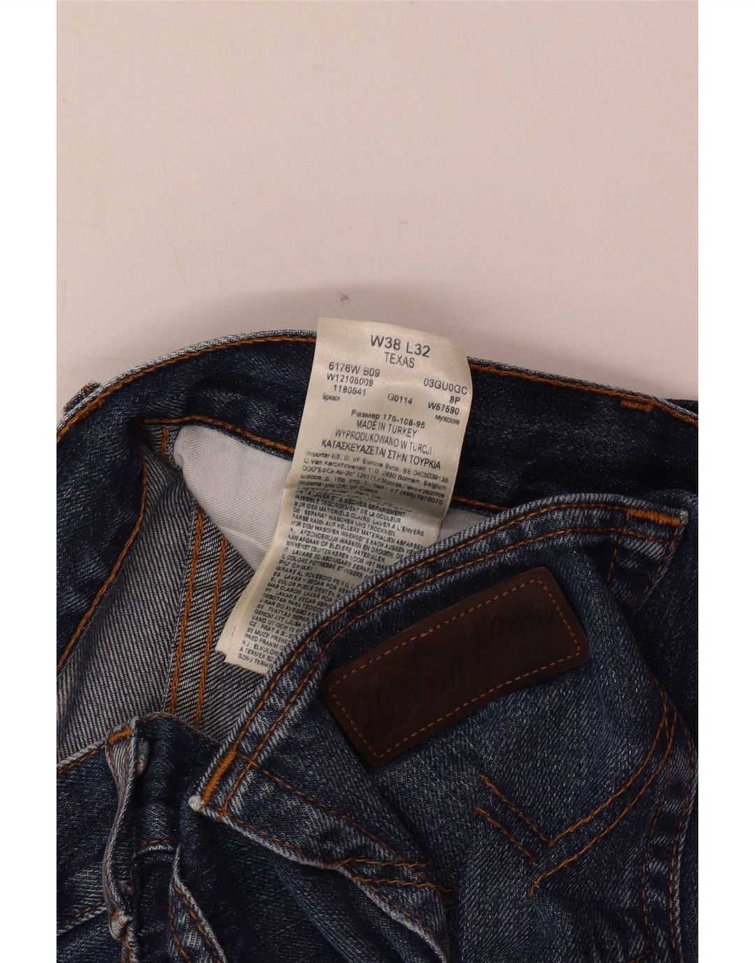 Wrangler Mens Texas Straight Jeans W38 L32 Blue Cotton