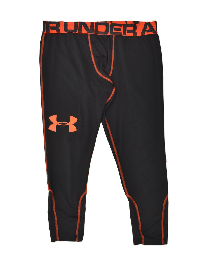 UNDER ARMOUR Mens Heat Gear Graphic Leggings 2XL Black | Vintage Under Armour | Thrift | Second-Hand Under Armour | Used Clothing | Messina Hembry 