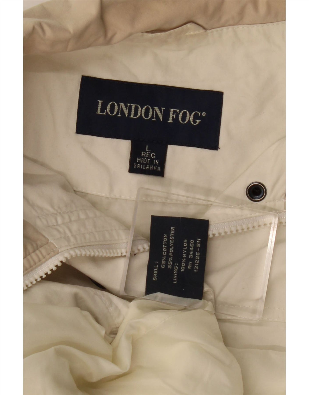 London Fog Womens Windbreaker Jacket UK 16 Large Beige Cotton