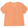 VINTAGE Womens See Through Short Sleeve Shirt Blouse UK 14 Medium Orange Vintage Vintage and Second-Hand Vintage from Messina Hembry 