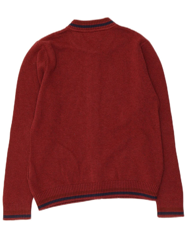 Timberland Boys Cardigan Sweater 11-12 Years XS Burgundy Cotton