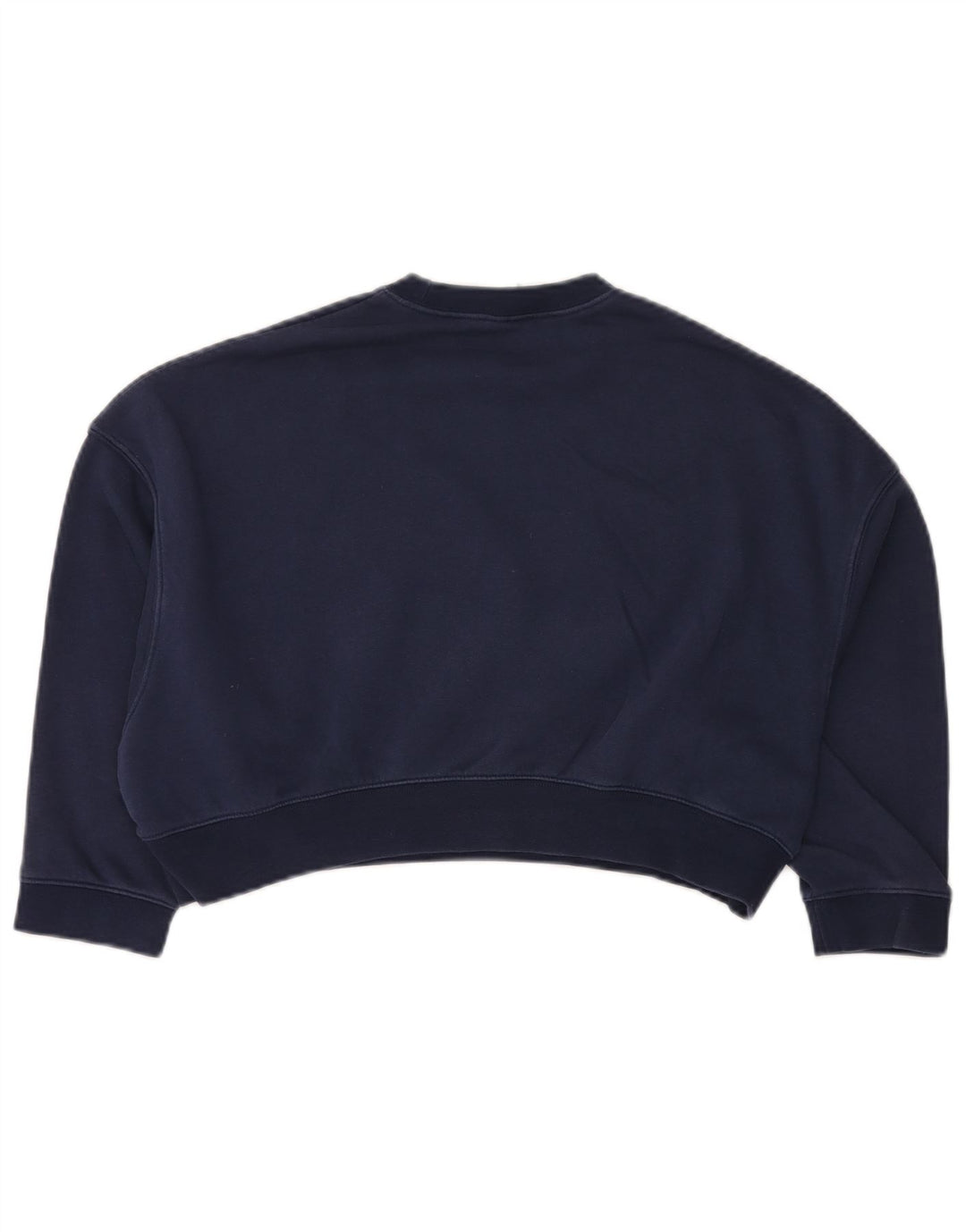 NIKE Girls Crop Oversized Sweatshirt Jumper 10-11 Years Medium Navy Blue