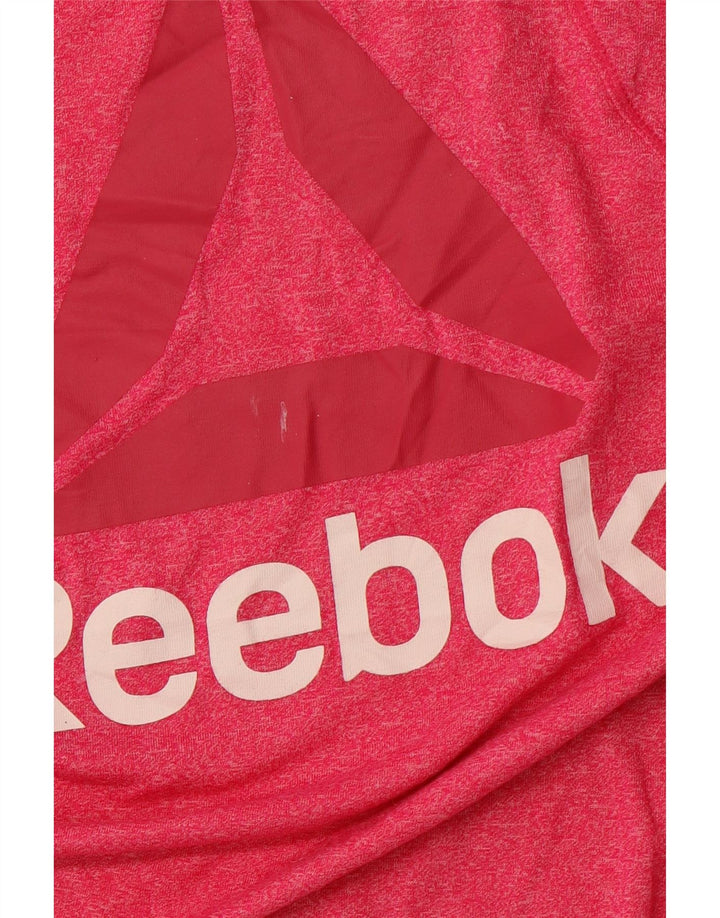REEBOK Womens Graphic Vest Top UK 14 Large Pink